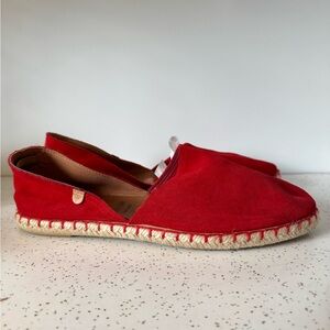 FUN VERBENAS red Made In Spain Suede Carmen Flat Espadrille Flats